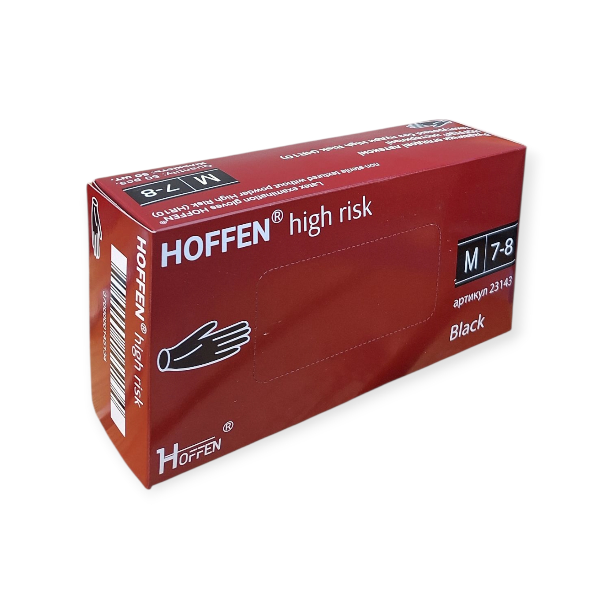 Рукавички латексні Hoffen High Risk М чорні міцні 25 пар (аналог Амбуланс) Рукавички латексні Hoffen High Risk М чорні міцні 25 пар (аналог Амбуланс)