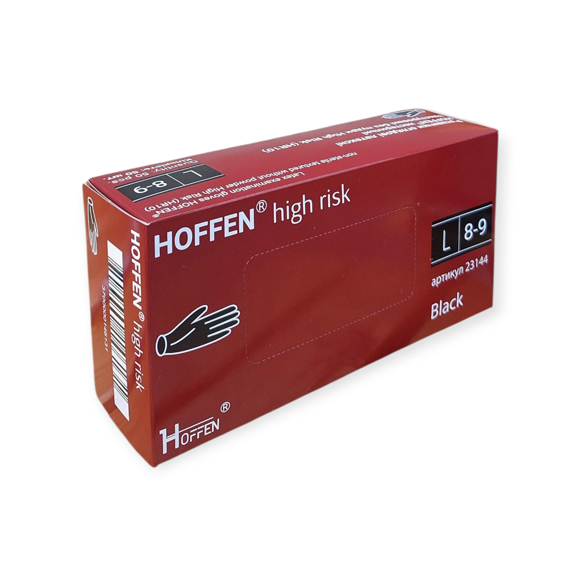 Рукавички латексні Hoffen High Risk L чорні міцні 25 пар (аналог Амбуланс) Рукавички латексні Hoffen High Risk L чорні міцні 25 пар (аналог Амбуланс)