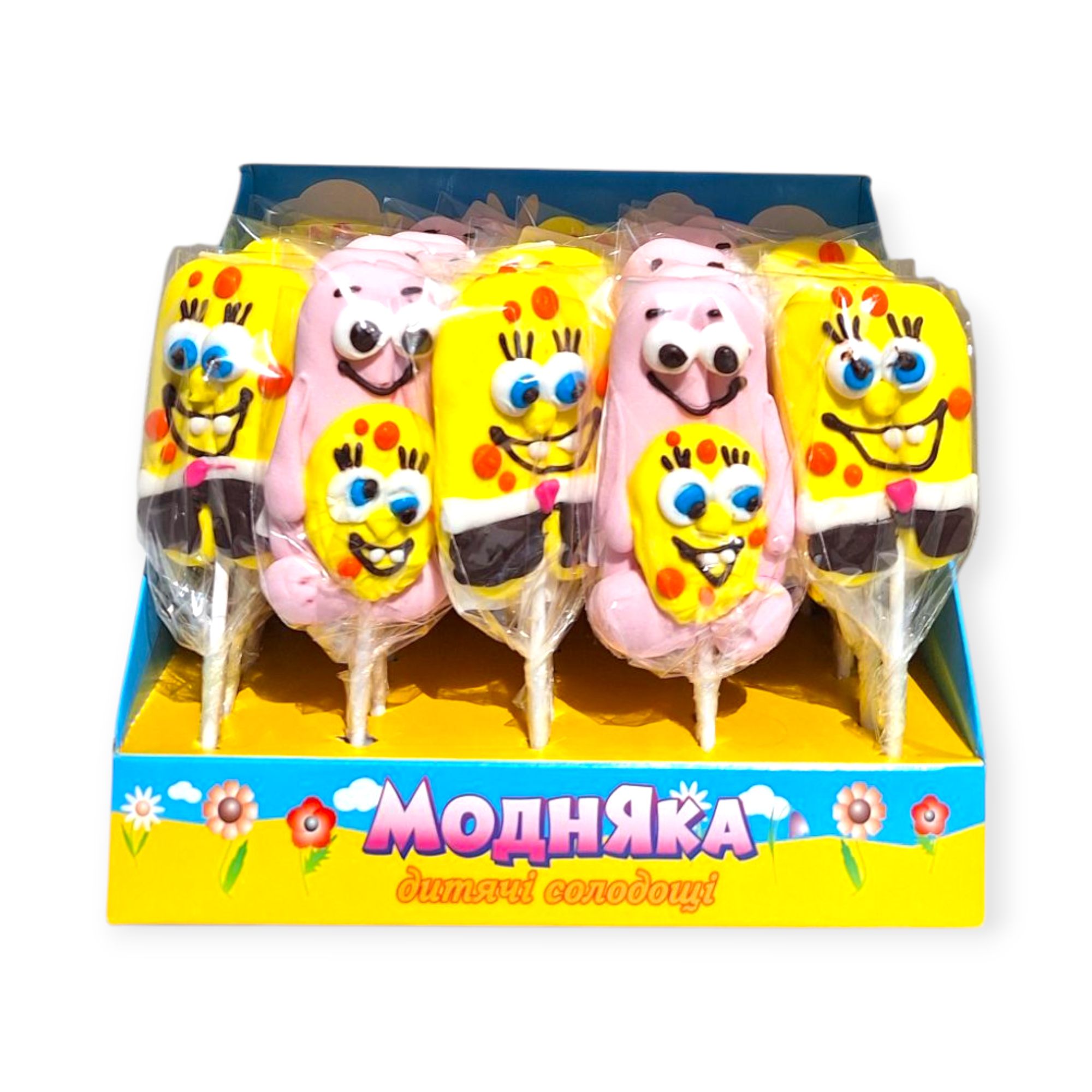 Зефир на палочке Губка Боб 30 г 30 шт