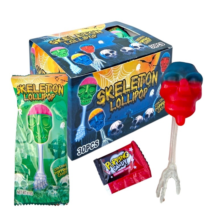 Льодяник Череп + рука скелета Skeleton lollipop 30 шт Льодяник Череп + рука скелета Skeleton lollipop 30 шт