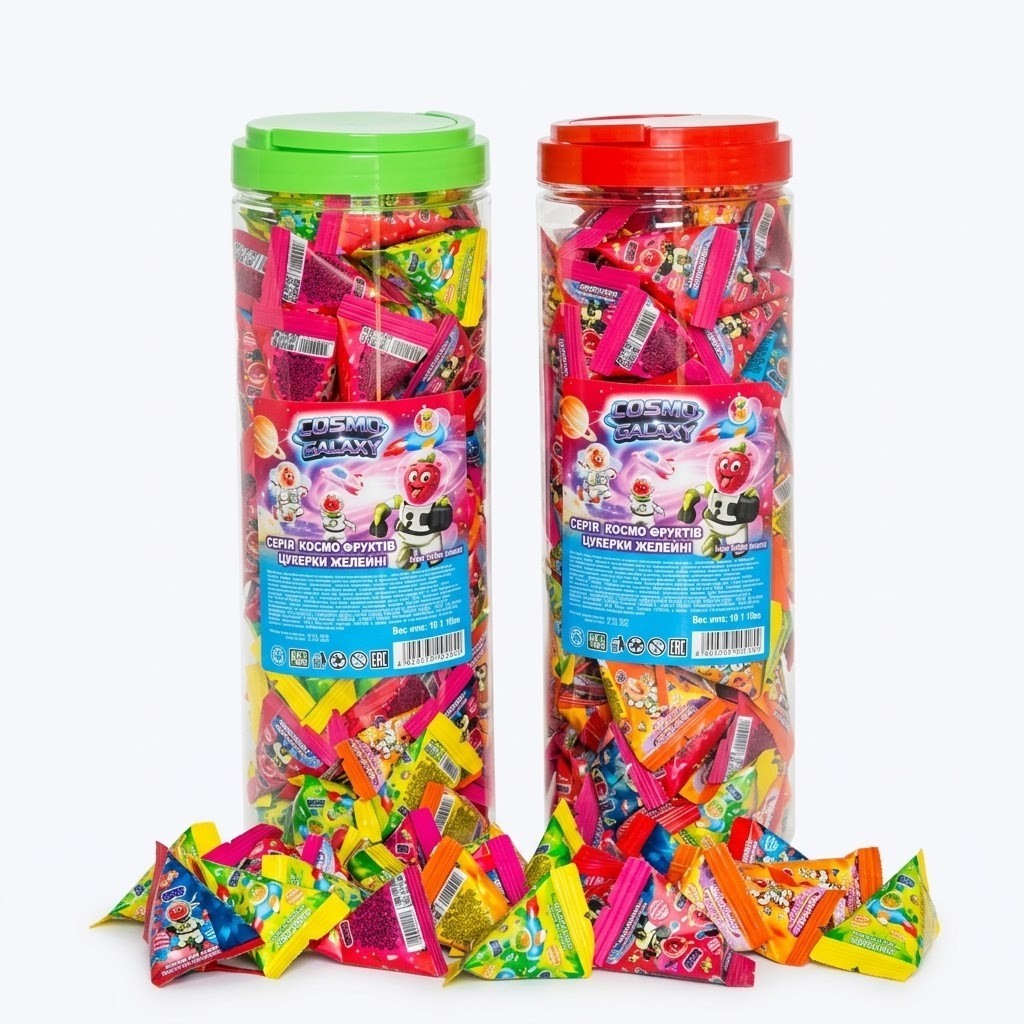 Cosmo Galaxy Jelly Космо Фрукти (полуниця, кавун, манго, ананас) 100 шт 1 кг