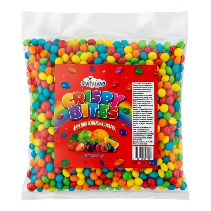 Жувальні цукерки Скітлс Crispy Bites 1кг Жувальні цукерки Скітлс Crispy Bites 1кг