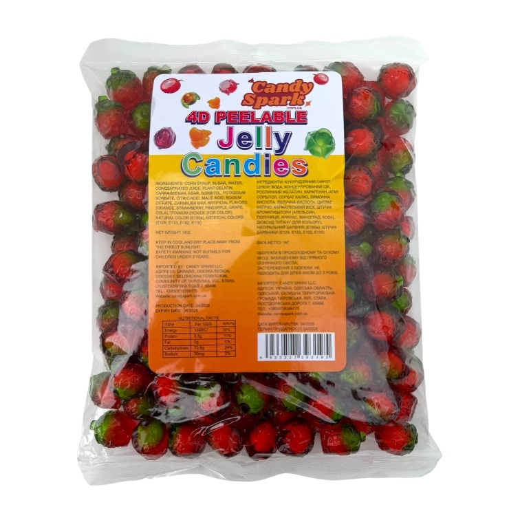 Желейки 4D Полуниця Candy Spark 1 кг Желейки 4D Полуниця Candy Spark 1 кг